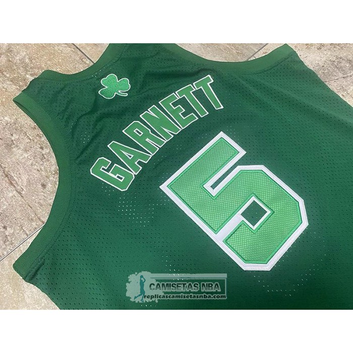 Camiseta Boston Celtics Kevin Garnett NO 5 Mitchell & Ness 2012 Verde
